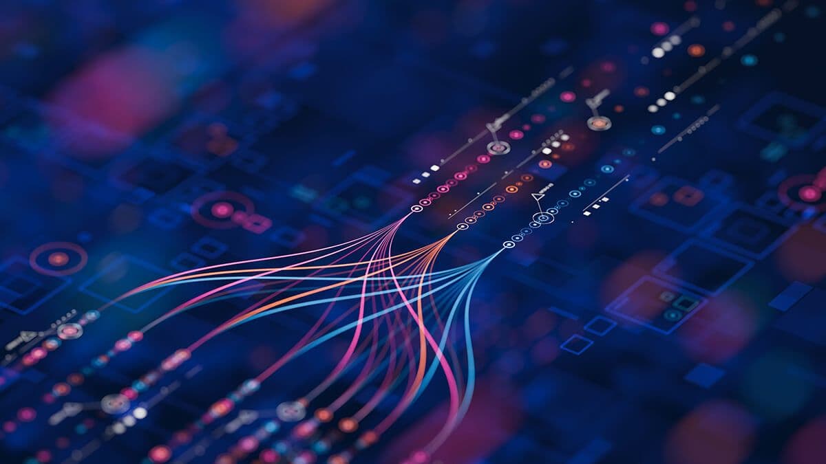 technology mapping of nodes and light up wires, personifying AI