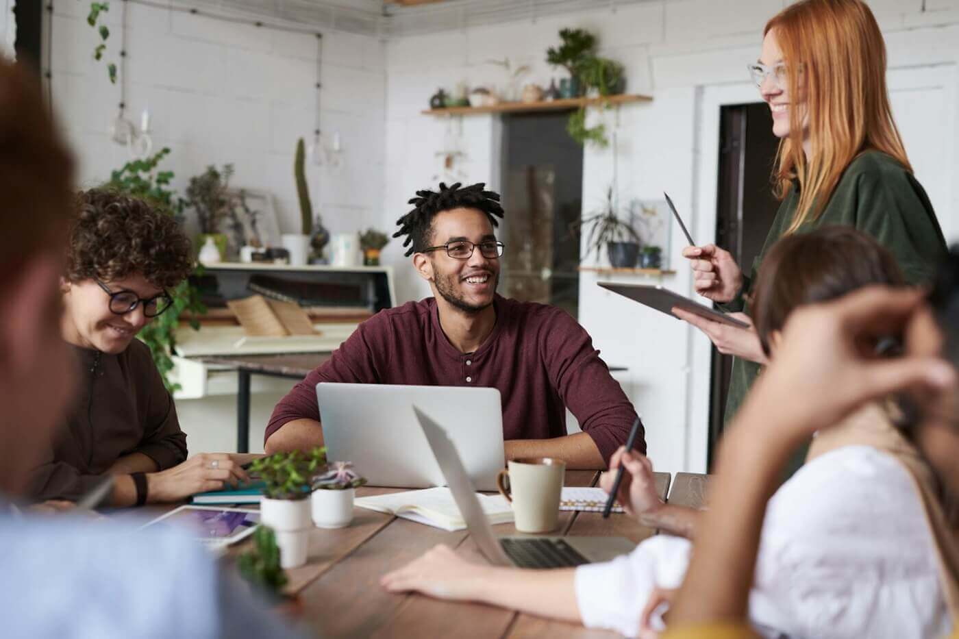 A mentee attends a group mentoring session
