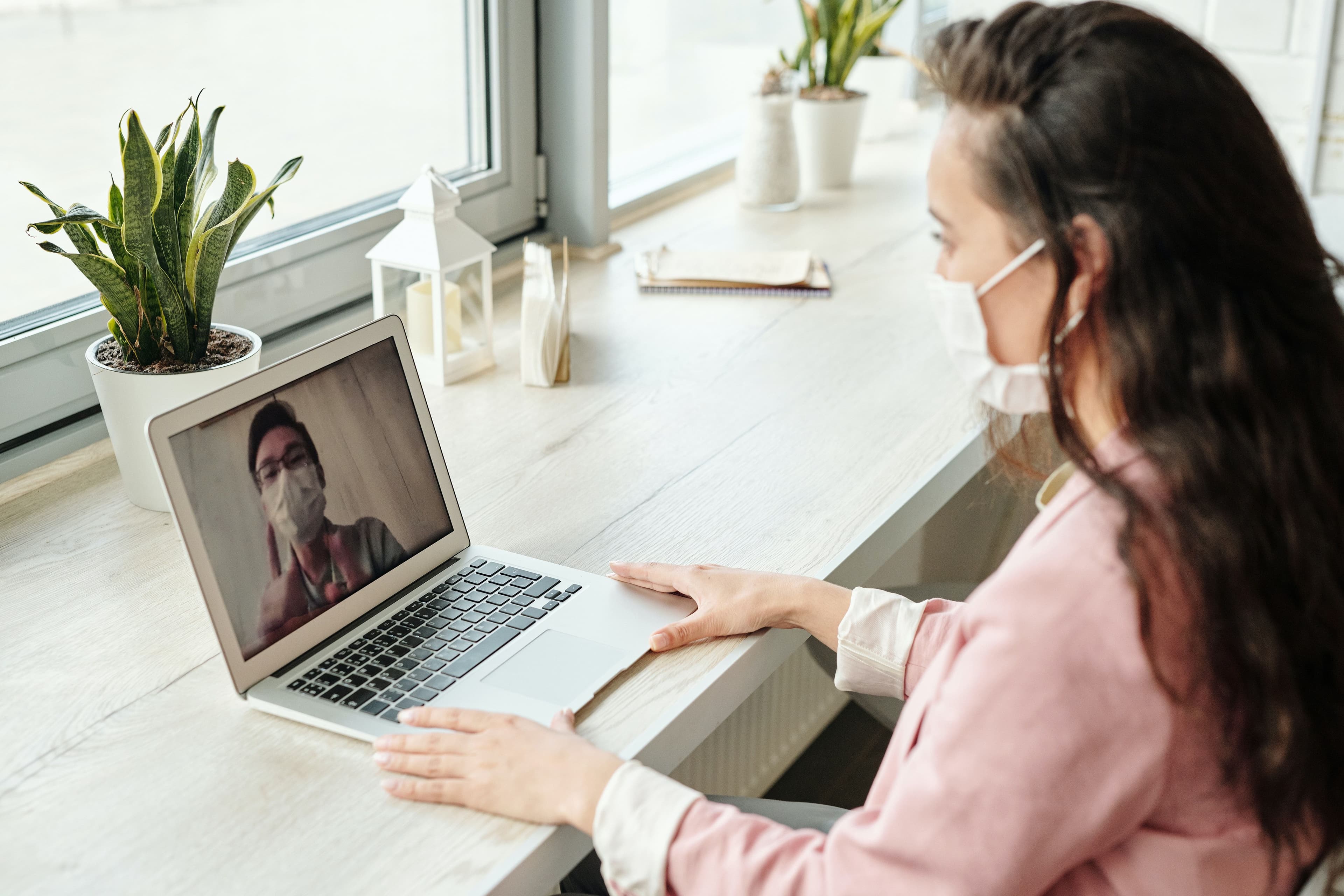 woman having a video conference call